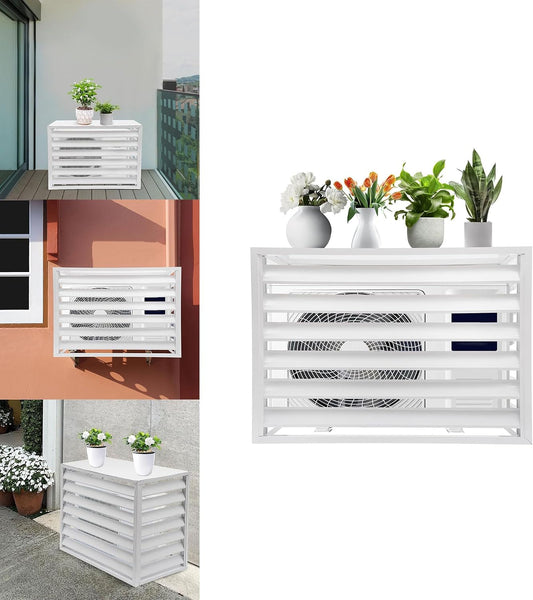 GENERIC Couvercle De Climatiseur Extérieur En Aluminium Et Support De Présentation Pour Plantes – 120 X 150 X 70 Cm Étagère De Rangement Pour La Protection Des Condensateurs