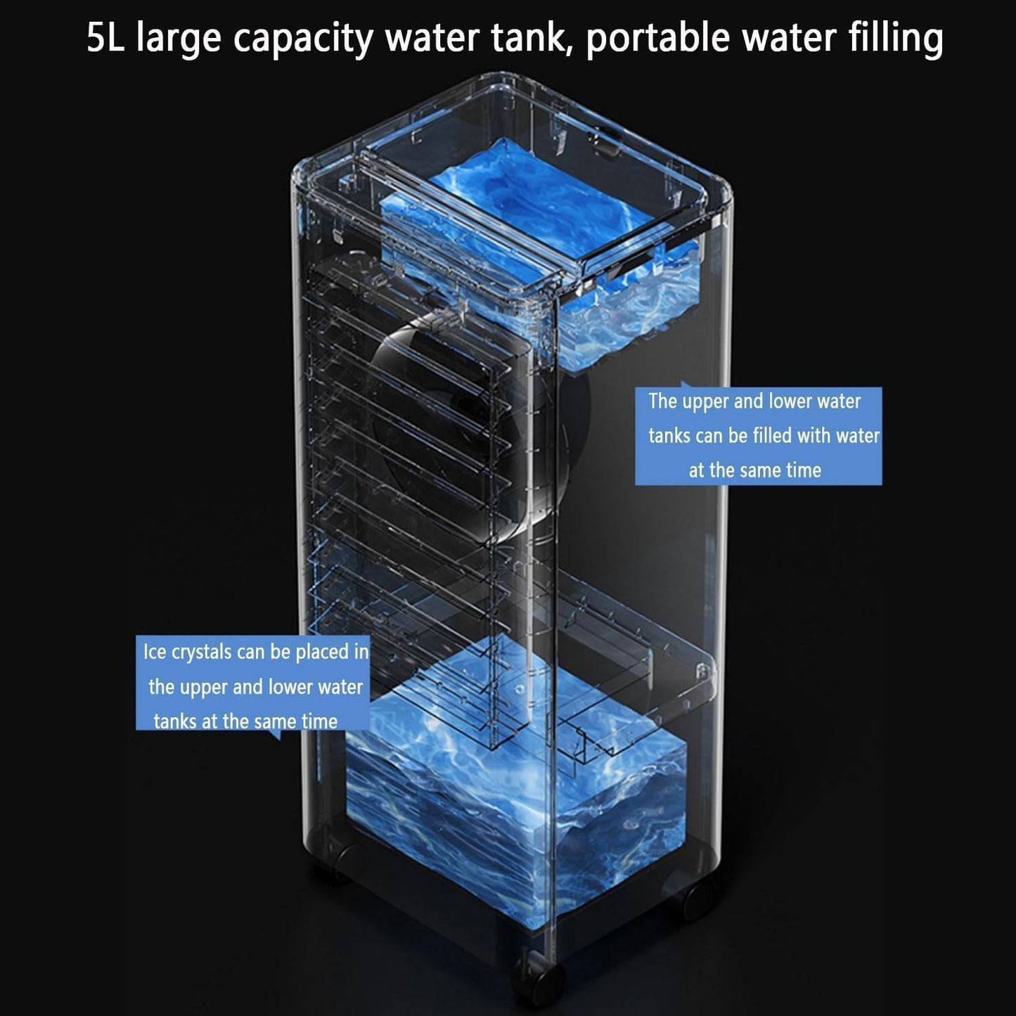 GENERIC Refroidisseur Par évaporation Portable Avec 3 Modes, 3 Vitesses, Minuterie De 12 Heures, Plus Grand Réservoir Pour 12 Heures De Refroidissement, Pas De Tuyau Nécessaire Pour Chambre, Bureau, Camping