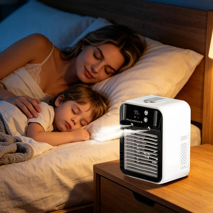  Climatiseurs Portables Pour Pièces, Ventilateurs Silencieux Rafraîchissants, Ventilateur Climatiseur Portable 2 Vitesses, Maison, Chambre, Bureau, Garage, Bureau, Cuisine, Dortoir