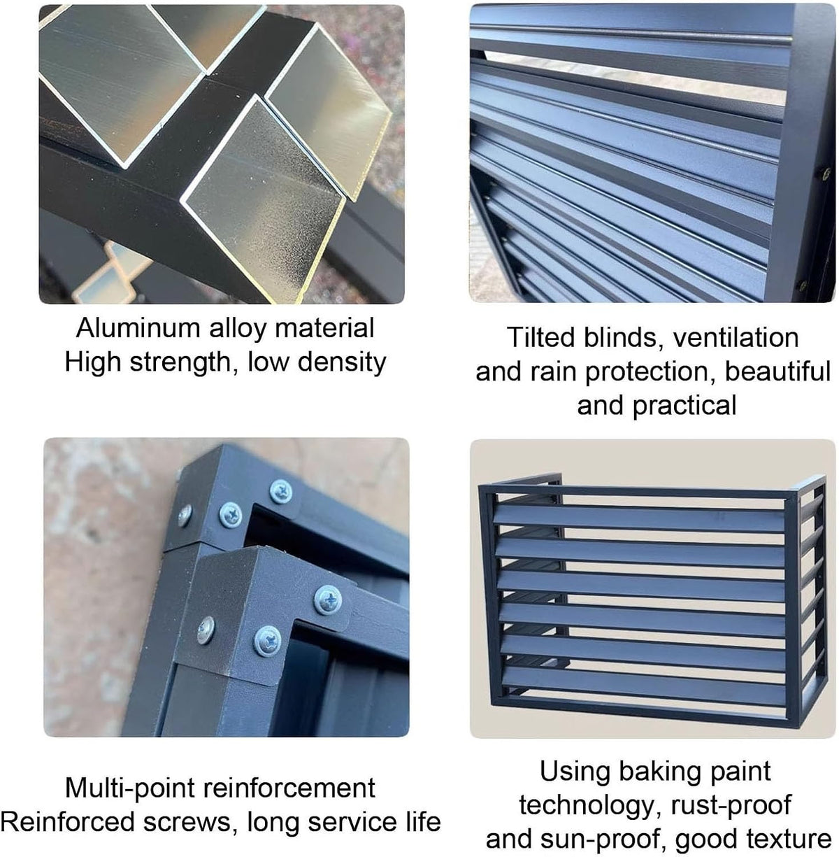  Barrière De Protection Pour Climatiseur, Panneau De Protection En Alliage D'aluminium, Antivol, Réduction Du Bruit, Pour Un Jardin Bien Rangé (Blanc, 100 Cm)
