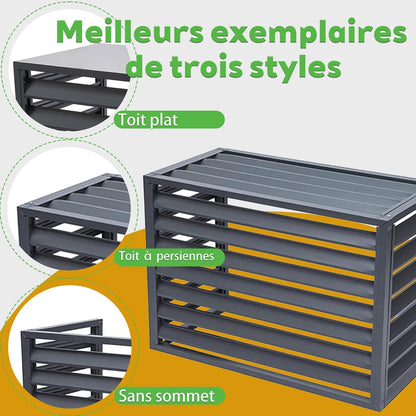  Cache Climatisation Cache Clim Caisson Anti Bruit Pompe à Chaleur Protection Moteur Climatisation Cache Climatiseur Exterieur Aluminium L100*W50*H70(1.5P)