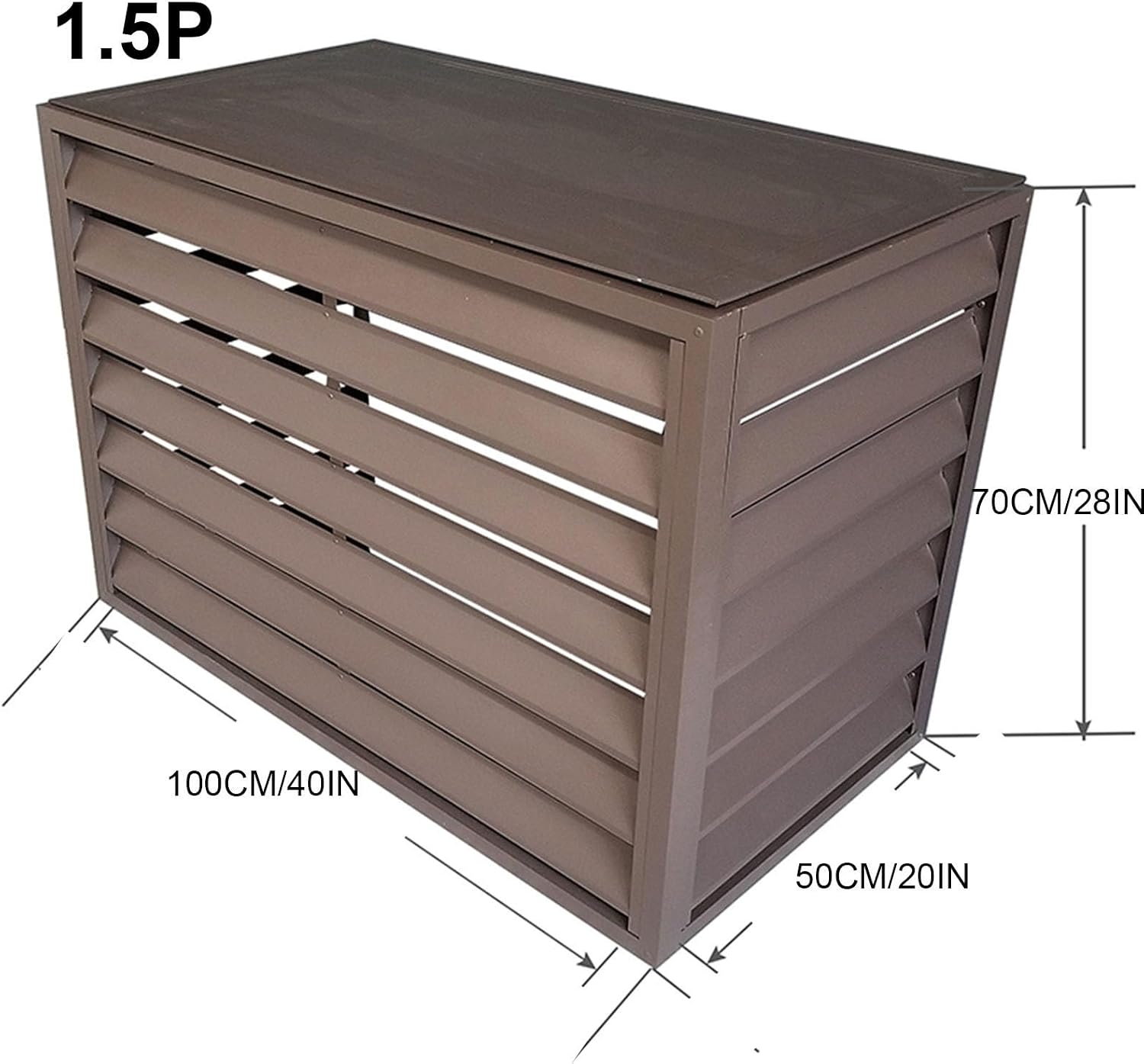 GENERIC Housse De Protection Pour Climatiseur D'extérieur – Protection Contre La Poussière Et La Persienne En Aluminium Pour Pompes à Chaleur – Résistante Aux Intempéries – Clôture élégante Pour Intérieur