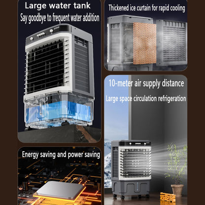 GENERIC Refroidisseur évaporatif Avec Réservoir à Double Eau, Oscillation 120°, 3 étages, Calme 30dB, économie D'énergie, Portable Pour Terrasse Et Garage