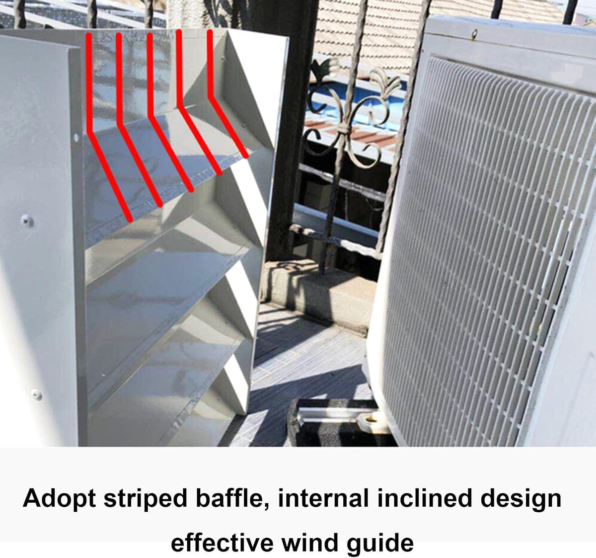  Grille De Protection Pour Grille D'aération Pour Climatiseur, Unité Extérieure – Persiennes Anti-soufflage Direct, Housse De Guidage Du Vent
