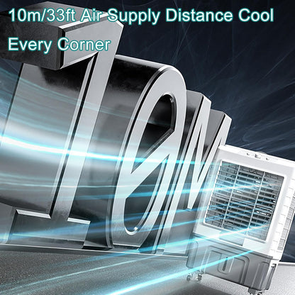 GENERIC 30000CFM Refroidisseur D'air évaporatif Robuste Avec 4 Packs De Glace, Unité De Climatisation Extérieure Portable Pour La Cour De Garage, Humidificateur De Ventilateur Oscillant, Réservoir Et Roues 55
