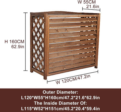  Clôture De Climatiseur Cadre Extérieur De Climatiseur En Bois Clôture Extérieure Couverture De Climatiseur Écrans De Confidentialité Climatiseur En Bois Massif Support à Fleurs Pour Boîtier
