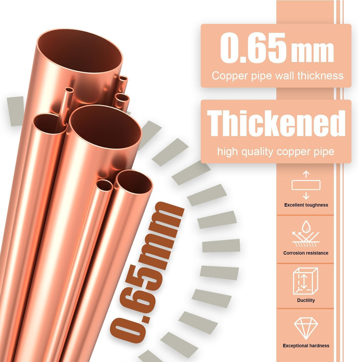  Tuyau De Cuivre Tube En Cuivre Pour Climatiseur 1/4 & 3/8 Pièce De Climatisation Split 20M Avec Un Bobine Isolante HVAC