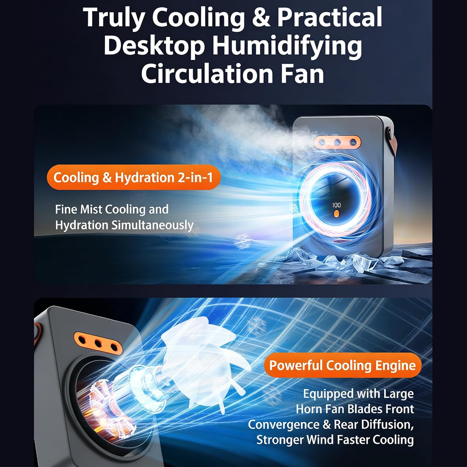  Petit Ventilateur De Climatisation Portable Avec Humidificateur De Bureau