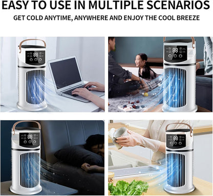 GENERIC Ventilateur Climatiseur Portable - 4 En 1 Avec Déshumidificateur, Ventilateur Et Mode Nuit - Silencieux, 24 Heures, Télécommande, Pack De Fenêtre - Classe énergétique A Pour Chambre à Coucher, Bureau