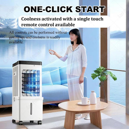  Climatiseur Mobile, 3 Modes & 3 Vitesse, 4 Boîtes Des Glacières, Grand Réservoir D'eau, Fonction D'Oscillation, Refroidisseur D'air Évaporation Avec Écran Pour Chambre Bureau