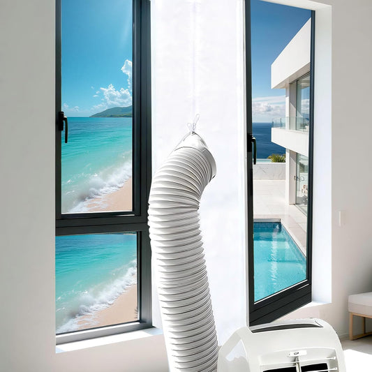  Joint De Fenêtre Pour Climatiseur Mobile, 400 Cm, Pour Climatiseur Mobile, Avec Tuyau D'évacuation Pour Climatiseurs Mobiles, Sèche-linge, Sèche-linge à évacuation (400 Cm)