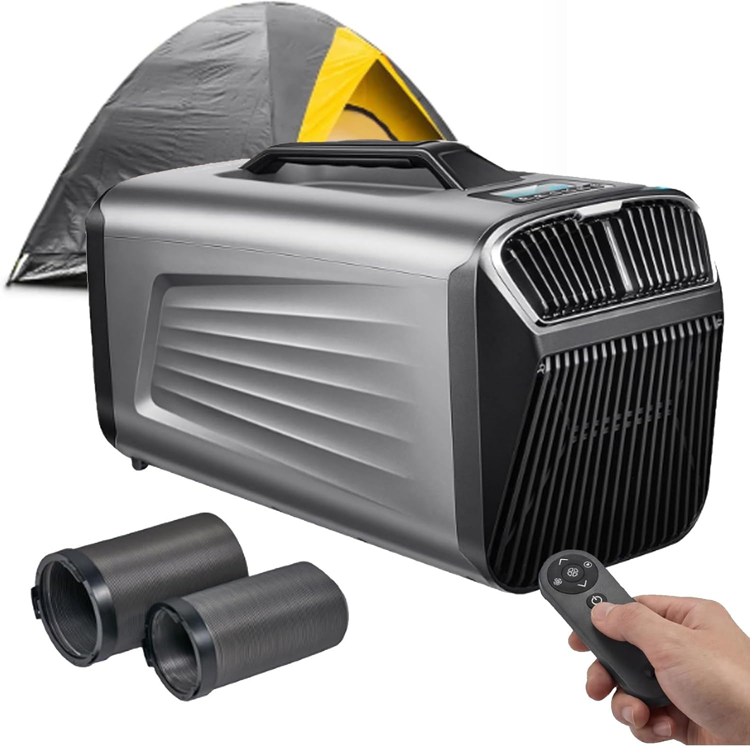  Climatiseur Portable Camping, Unité Mobile Silencieuse Pour Petites Pièces Avec Télécommande, Rafraîchisseur D'air Par évaporation, Mini-Climatiseur Pour Tente, Camping-Car, Bateau Et Pêche. 12V/220V