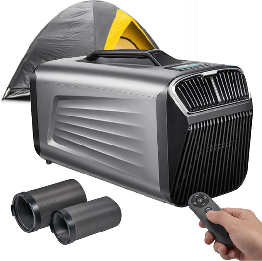  Climatiseur Portable Camping, Unité Mobile Silencieuse Pour Petites Pièces Avec Télécommande, Rafraîchisseur D'air Par évaporation, Mini-Climatiseur Pour Tente, Camping-Car, Bateau Et Pêche. 12V/220V