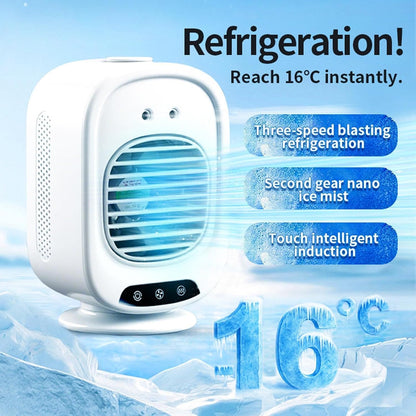  Mini Climatiseur D'Air | Faible Niveau Sonore, Rechargeable USB, Réservoir D'Eau 280 Ml | Climatiseur Portable Pour Bureau | Pour Bureau, Maison, Cuisine, Dortoir, Voiture, Voyage, Camping