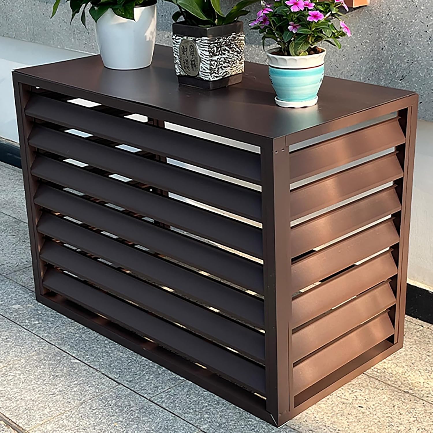 GENERIC Housse De Protection Autoportante Pour Climatiseur Extérieur Toutes Saisons Pour Unité De Climatisation Et Poubelle En Aluminium