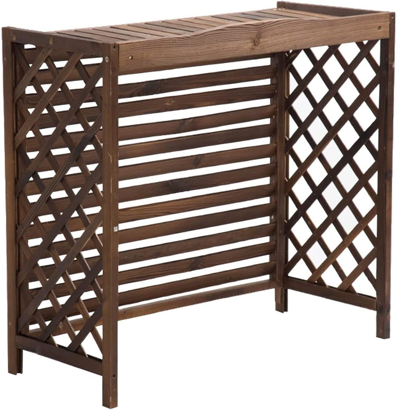 GENERIC Housse De Clôture Extérieure – Housse De Protection En Bois Massif Pour Climatiseur – Séparateur D'espace Pour Poubelle, Unité De Climatisation Cachée, Support De Pot De Fleurs, Grilles De Protection