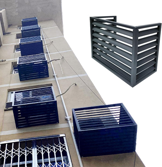  Housse De Protection Décorative Pour Climatiseur Extérieur, Clôture D'intimité En Aluminium Toutes Saisons, Pour Unités Centrales De Climatisation Et Poubelle, Solution De Couverture Extérieure