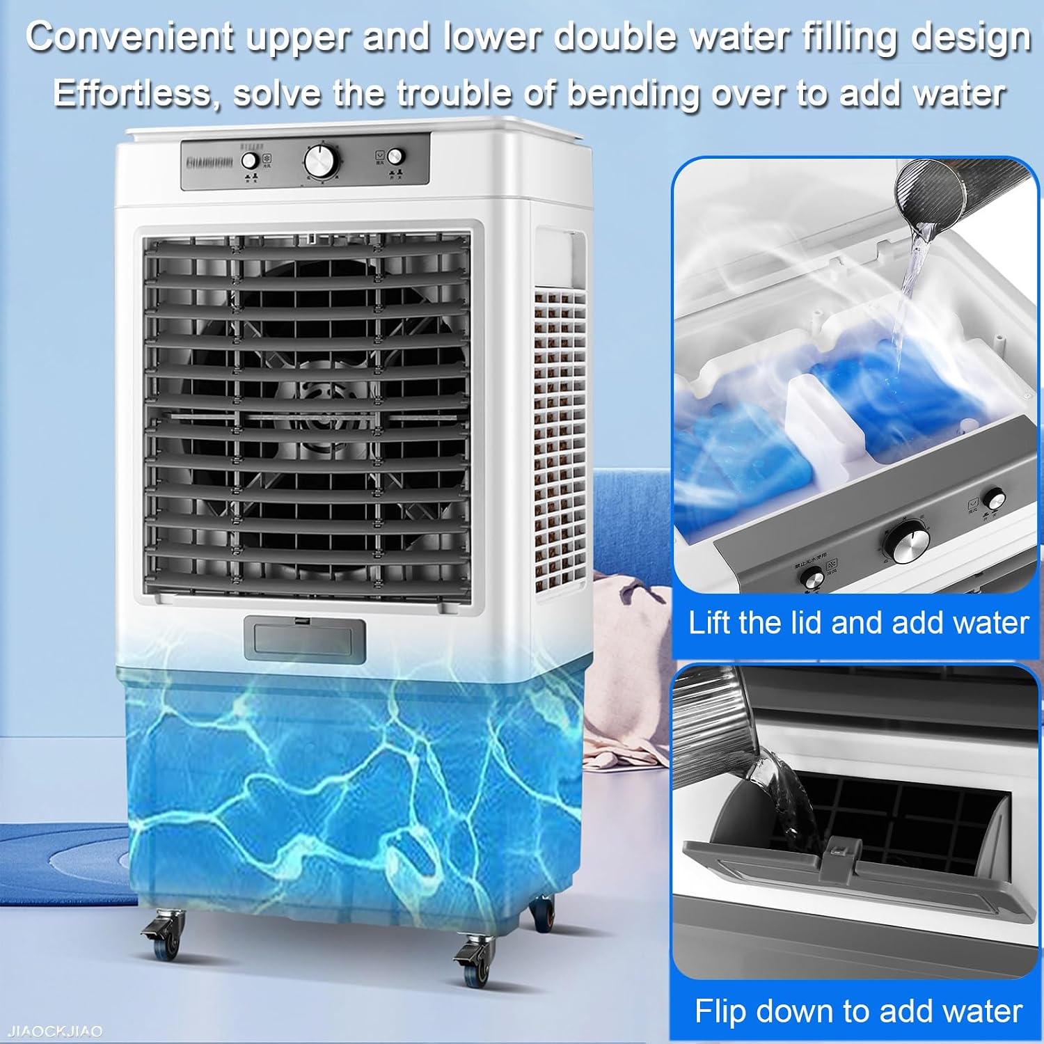  Climatiseur Mobile Sans Évacuation, Portable 3-en-1 Refroidisseur Par Évaporation Humidificateur Ventilateur, 3 Vitesses De Réglables, Pour Bureau À Domicile De Climatiseur Personnel (Size : Remote C