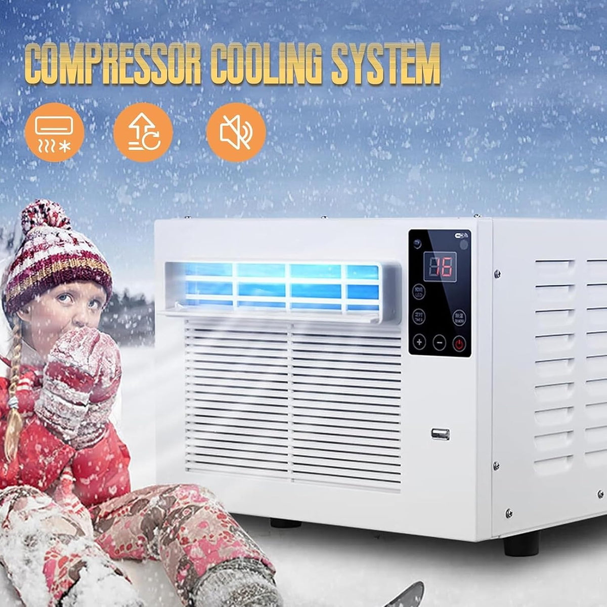 GENERIC Climatiseur Portable – Unité Mini Climatiseur 3-en-1 à Refroidissement Rapide Avec Ventilateur Et Déshumidificateur, Climatiseur Compact Sans Installation Pour Chambre, Cuisine, Bureau à Domicile