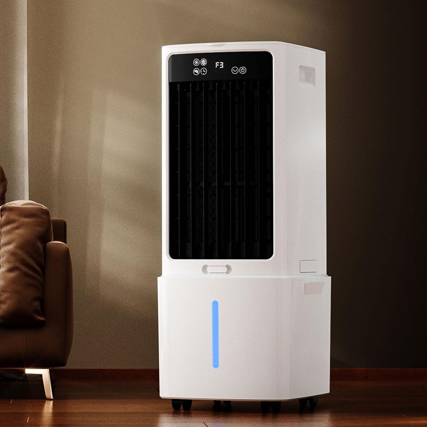 GENERIC Refroidisseur D'air Portable, Ventilateur Par évaporation à 3 Vitesses Avec Télécommande, Minuterie De 1 à 12 Heures Et Oscillation Pour Chambre à Coucher, Bureau, Refroidissement Intérieur