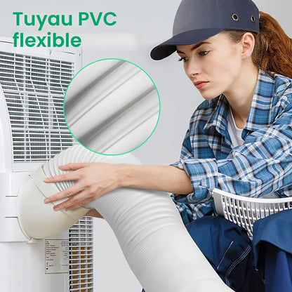  Tuyau De Climatisation Portable 2m Ø150mm Tuyau Climatiseur Mobile Pour Salle De Bain Cuisine Climatisation Sèche-linge Déshumidificateurs
