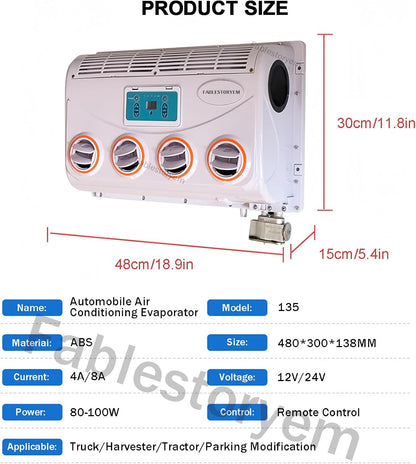 GENERIC Climatiseur De Cabine De Camion, Unité D'évaporateur Pour Semi-remorques, Bus, Camping-cars Et Caravanes, Système Split Compatible 12 V/24 V