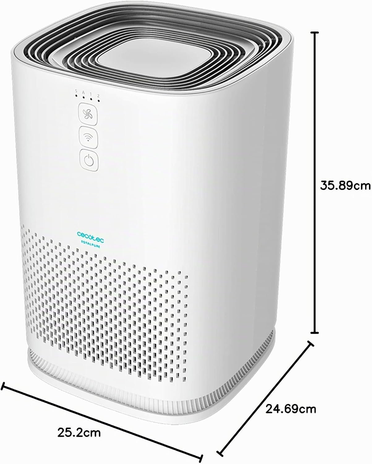  Cecotec Purificateur D'air TotalPure Connected 7500 Connected Purificateur D’air Avec 600 CADR, 200 M3 De Surface Couverte, écran LED Et Contrôle Via Wi-Fi. (1500 Connected)