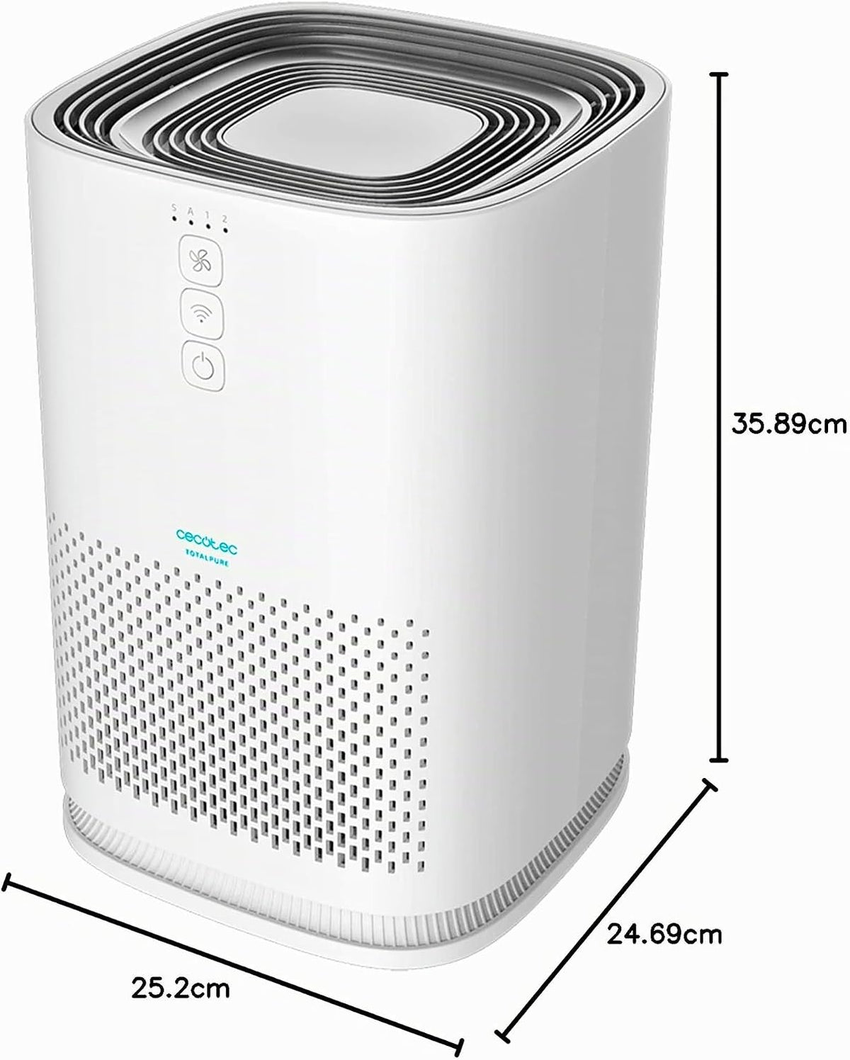  Cecotec Purificateur D'air TotalPure Connected 7500 Connected Purificateur D’air Avec 600 CADR, 200 M3 De Surface Couverte, écran LED Et Contrôle Via Wi-Fi. (1500 Connected)