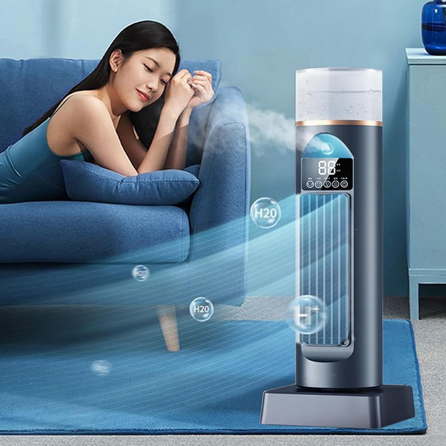  Ventilateur De Climatiseur, Refroidisseur De Pièce Portable, Humidificateur Sans Lame Avec Fonctionnement Silencieux, Ventilateur Minuterie Avec Télécommande, Dispositif De Refroidissement Intérieur,