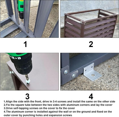 GENERIC Housse En Aluminium Pour Climatiseurs Mini Unités Séparées, Résistante Aux Intempéries Et Au Vol, Protection Extérieure Durable Pour Pompes à Chaleur Et Unités De Climatisation, Bouclier En Aluminium
