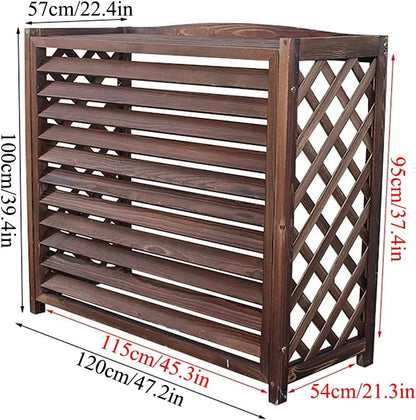 GENERIC Housse De Climatiseur D'extérieur En Bois Robuste Pour Climatiseurs Et Pompes à Chaleur - Grilles De Protection En Bois Massif - Clôture Et Support De Fleurs