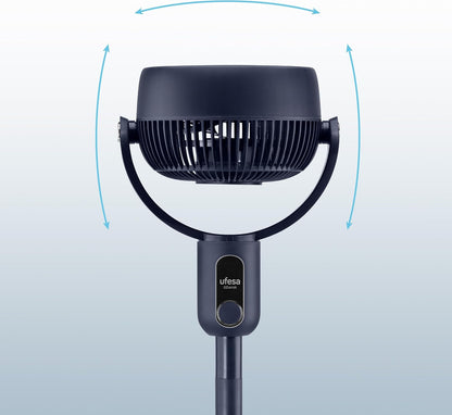  UFESA 3D50 Ventilateur De Circulation D'air Avec Oscillation 3D 360º, Multidirectionnel, 50W, 2 Hauteurs, 3 Vitesses, 3 Modes, 1m Haut, Télécommande, Minuterie, Écran LED, Nero