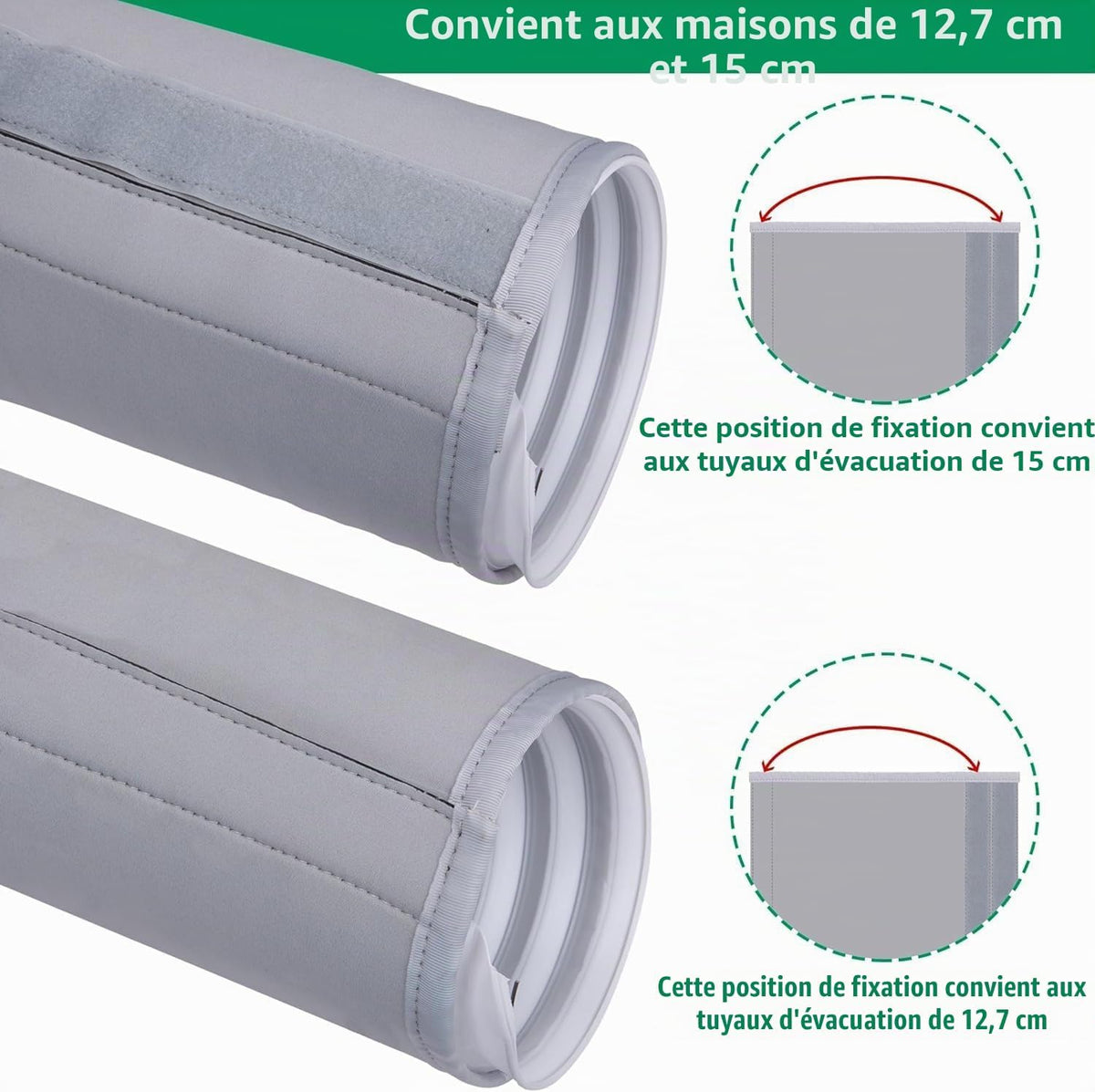  150 X 50 Cm Couvercle De Tuyau De Climatisation Portable - Isolation Tuyau Climatiseur Manchon - Housse Tuyau Climatiseur Mobile,isolée, Facile à Installer