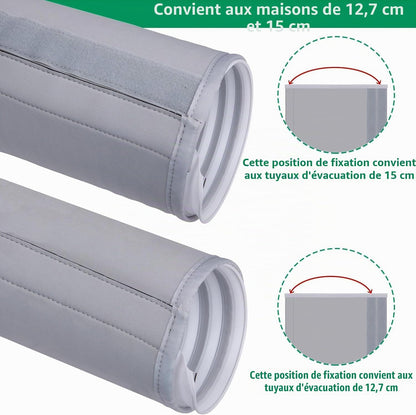  150 X 50 Cm Couvercle De Tuyau De Climatisation Portable - Isolation Tuyau Climatiseur Manchon - Housse Tuyau Climatiseur Mobile,isolée, Facile à Installer