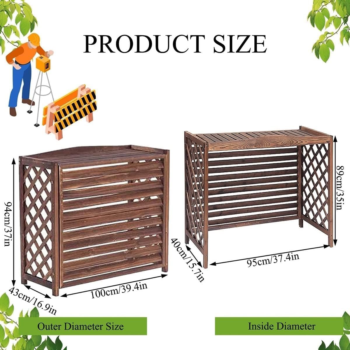  Housse De Protection Antivol Pour Climatiseur, Toutes Saisons, Protection De Confidentialité Pour Clôture Extérieure, Support Pour Plantes Pour Balcon De Jardin, étanche à L'eau Et à La Poussière