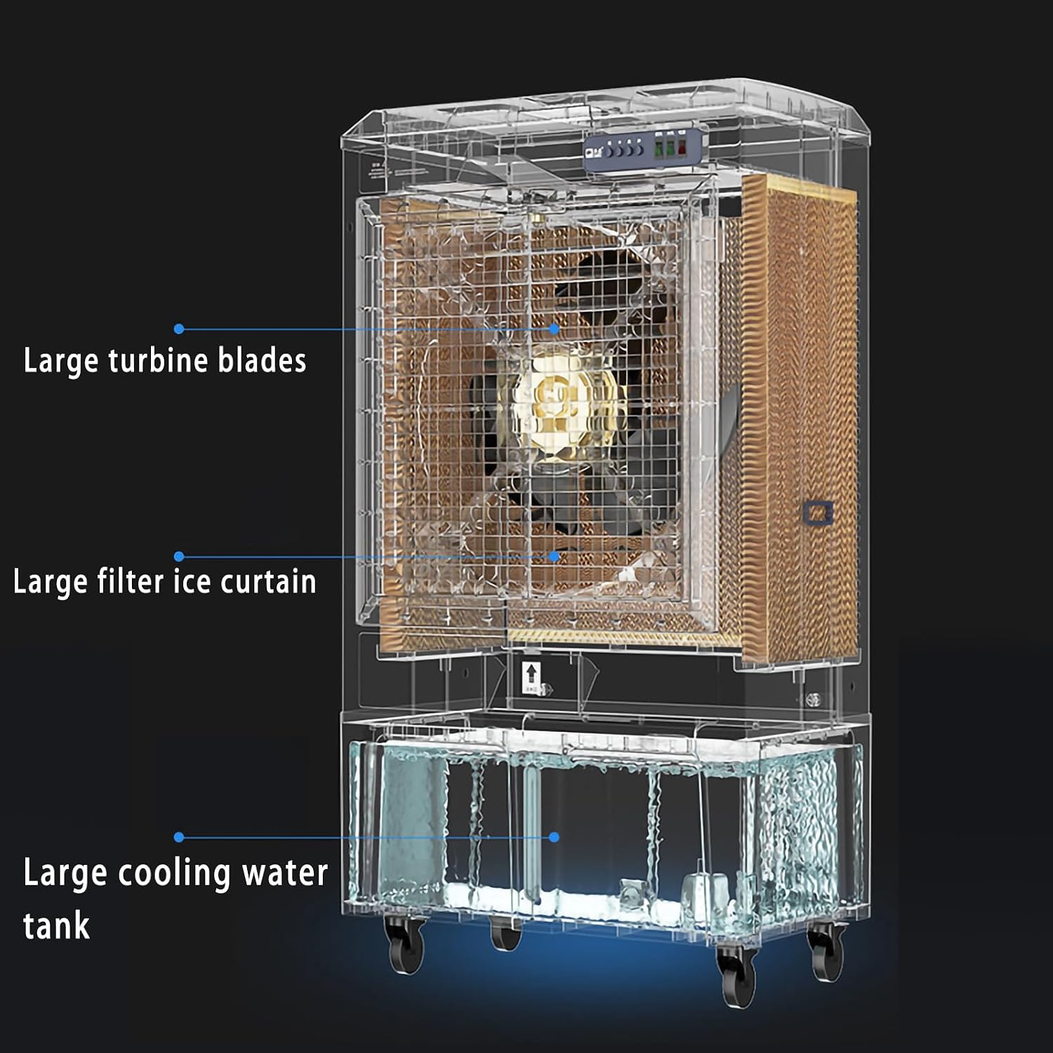  Climatiseur Refroidisseur Par évaporation Refroidisseur D'air 3 Vitesses Refroidisseur De Marais Pour Le Refroidissement Climatiseur Portatif Le Climatiseur à évaporation