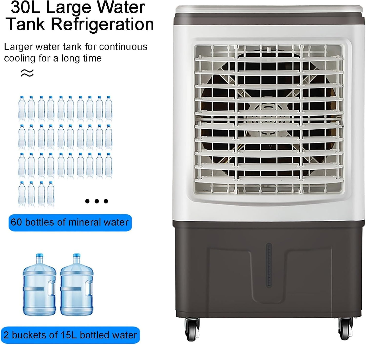 GENERIC Refroidisseur D'air Portable Avec 3 Modes Et Vitesses, Refroidissement Par évaporation, Léger Et Silencieux Pour La Maison, Bureau, Utilisation En Plein Air