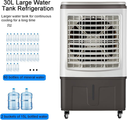 GENERIC Refroidisseur D'air Portable Avec 3 Modes Et Vitesses, Refroidissement Par évaporation, Léger Et Silencieux Pour La Maison, Bureau, Utilisation En Plein Air