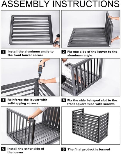  Barrière De Protection Pour Climatiseur, Panneau De Protection En Alliage D'aluminium, Antivol, Réduction Du Bruit, Pour Un Jardin Bien Rangé (Blanc, 100 Cm)