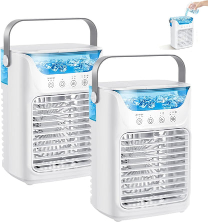  Climatiseur Portable TundraFreeze, Rafraîchisseur D'air TundraFreeze à 3 Vitesses, Réservoir D'eau De 700 Ml, Mini-rafraîchisseur 3 En 1 Avec Commande Tactile LED Et Veilleuse LED 7 Couleurs (1pc)