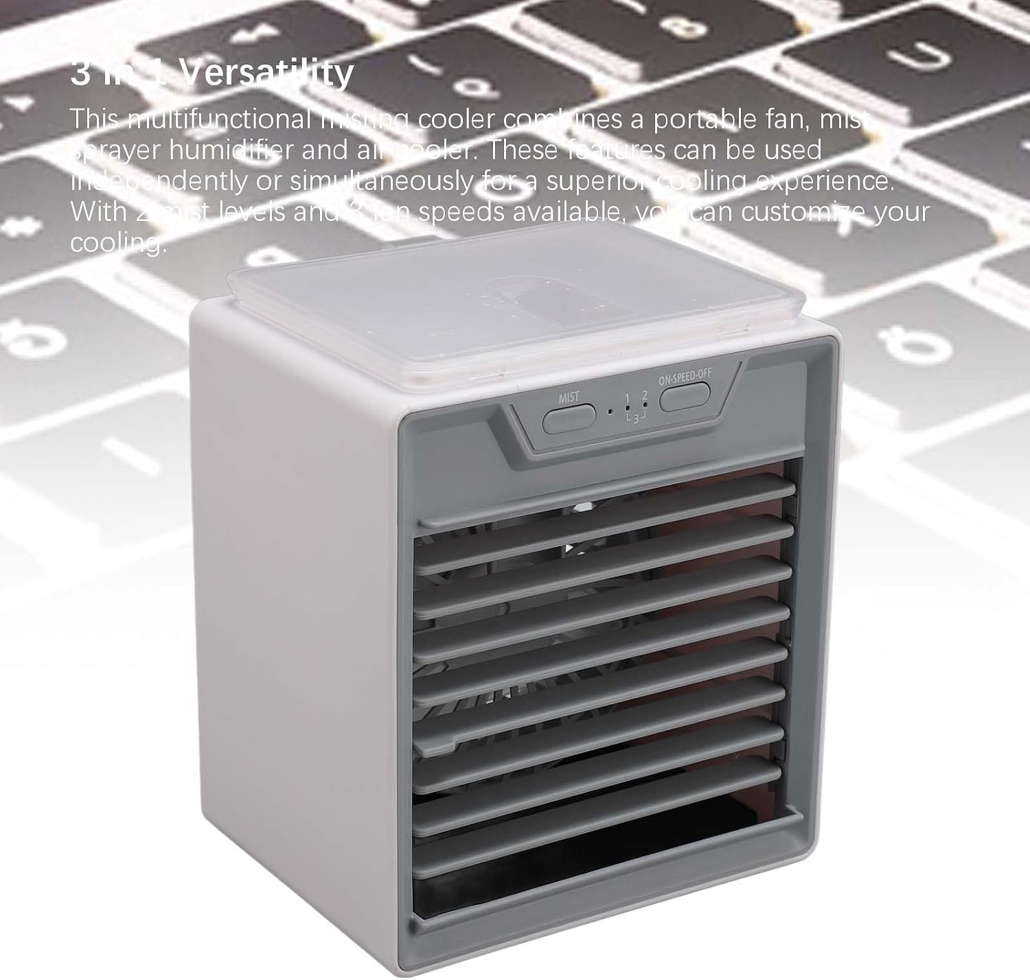  Jectse REFROIDISSEUR D'AIRS PAR ÉVAPORATION, Ventilarice De RefroidIlement Portable Avec Atomiseur à Ultrasons, Mode Brise, 2 Niveaux De Brume, 3 Visses De Ventilateur, Minuterie Et
