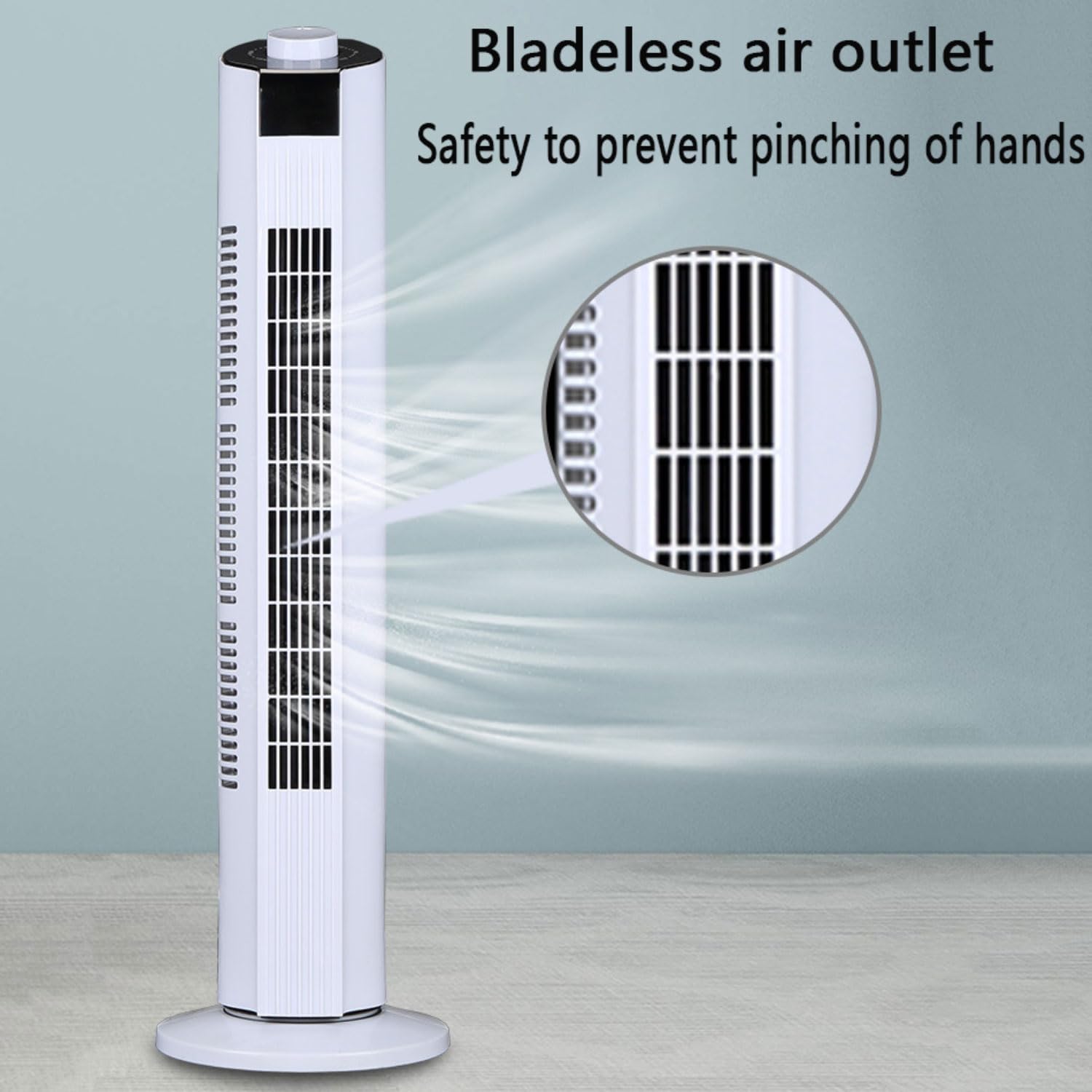  Ventilateur De Tour De Moteur DC Avec Télécommande, 3 Vitesses 12H Timer Refroidisseur D'air Silencieux Pour Le Bureau à Domicile, Refroidissement Portable Avec Oscillation Et Poignée