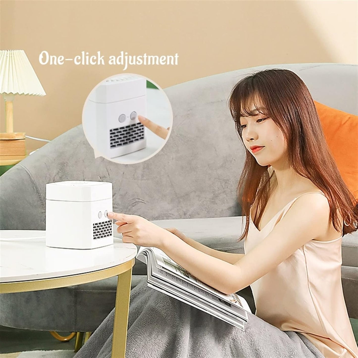  DieffematicKTY Climatiseur Mobile Portable Air Conditioner Fan Small Heater Fan Adjustable For Room Home Office