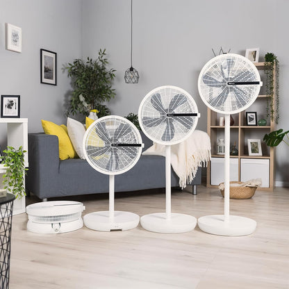  Ufesa Ventilateur Sur Pied Nagasaki Ultra‑Silencieux 28W, Écran Tactile LED, Moteur Brushless, Compact Et Pliable, 12 Vitesses, 3 Modes, Oscillation 90º, Hauteur Réglable, Télécommande