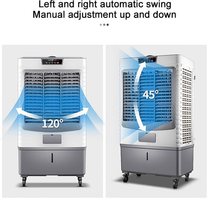 GENERIC Refroidisseur D'évaporation Portable Avec Réservoir De 55L, Oscillation à 3 Vitesses Et 120 °, Roues Faciles à Déplacer Pour Le Refroidissement De Bureau à Domicile, Flux D'air Rafraîchissant