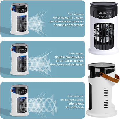  Générique Ventilateur Rafraîchissant,Climatiseur Portable Ventilateur Rafraîchissant | Appareil De Bureau Réglable Silencieux Et Portable Pour Maison Bureau Intérieur Extérieur Camping