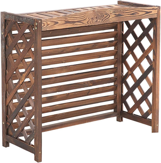 GENERIC Support De Fleurs De Balcon - Grille De Protection En Bois Pour Climatiseurs - Pompe à Chaleur - Clôture D'intimité Pour Climatiseurs