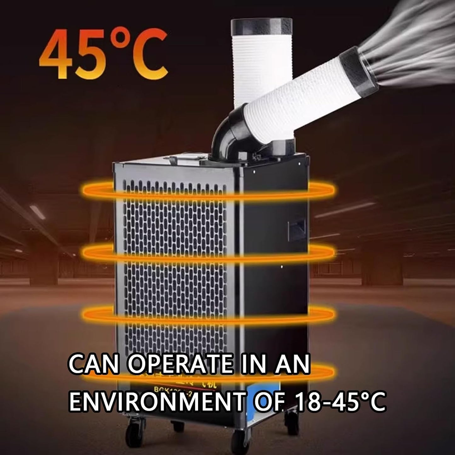 GENERIC Rafraîchisseur D'air Par Évaporation À Usage Commercial 220 V Climatiseur Mobile 5 L/7 L/13 L Grand Réservoir D'eau Conduit D'air Orientable Et Extensible(43 * 49.3 * 94.4cm)