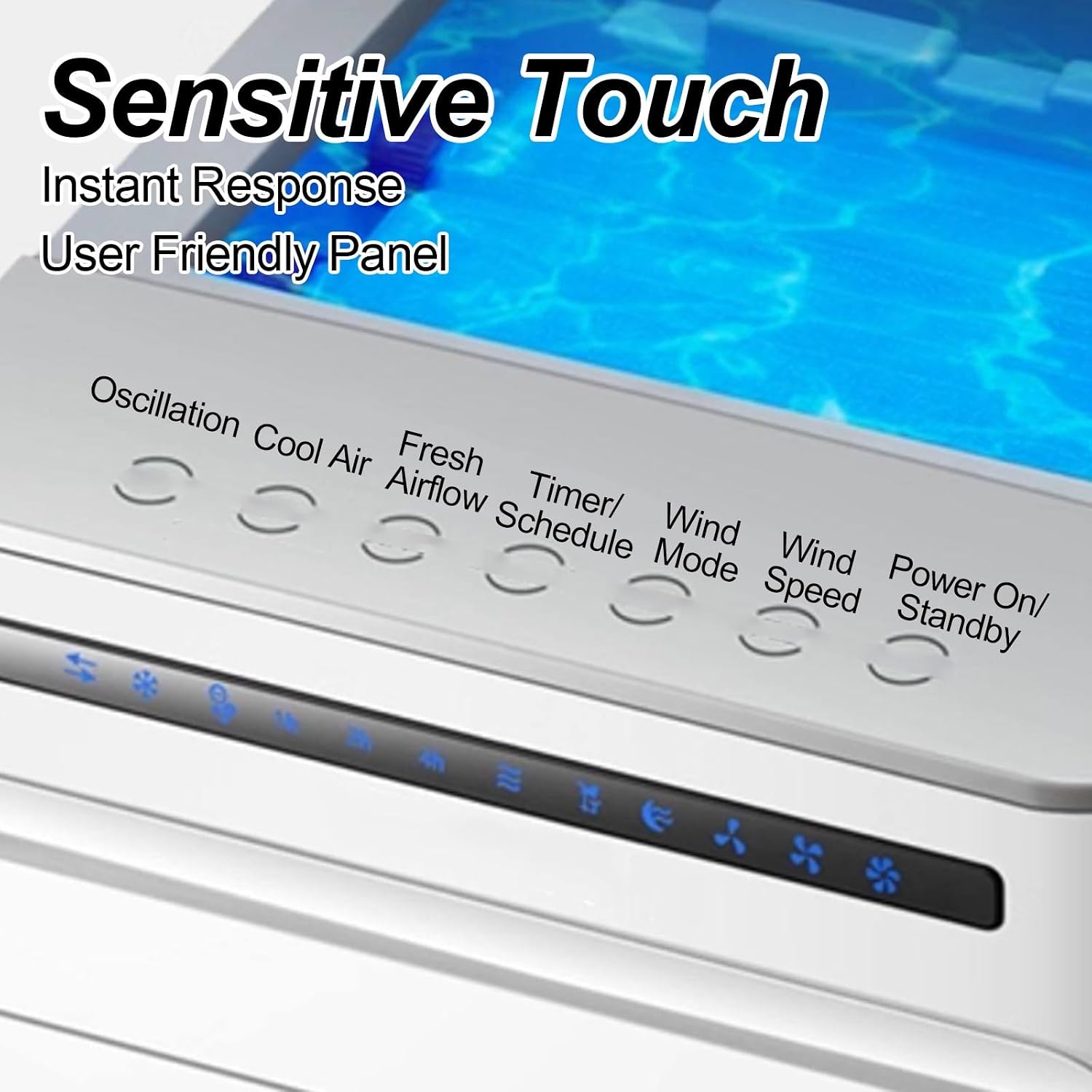  Climatiseur Mobile Silencieux Rafraîchisseur D'Air Mobile Double Réservoir, Télécommande, Écran Tactile, Minuterie 0-7h