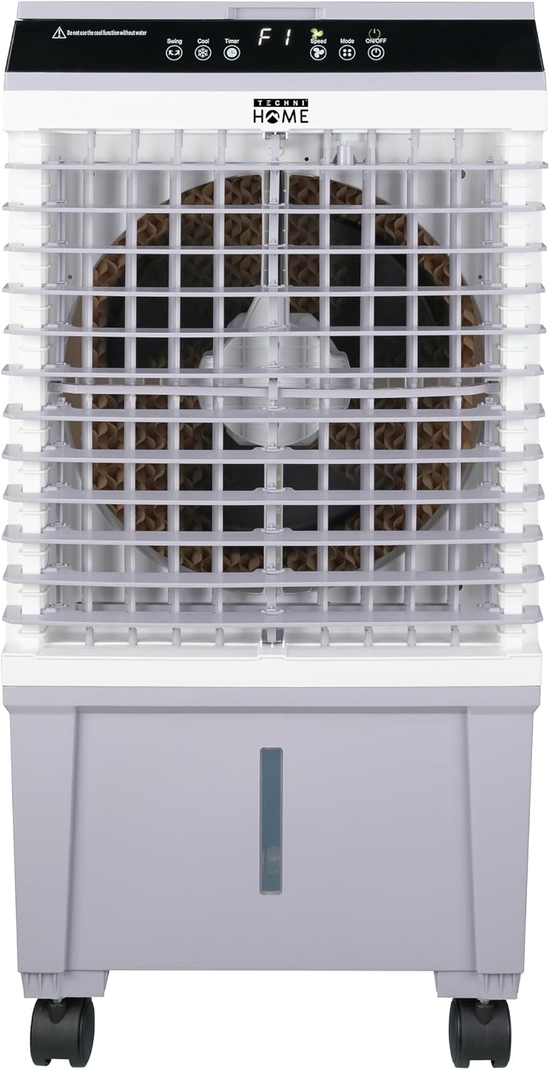  Refroidisseur D'air Par évaporation Portable 3 En 1, Climatiseur, Humidificateur, Ventilateur à 3 Vitesses, Refroidisseur De Marais Avec Réservoir De 5,3 Gallons, 4 Blocs De Glace